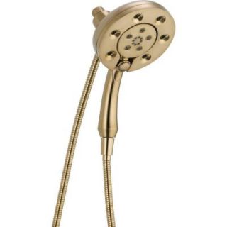 Delta In2ition Two In One 4 Spray 2.5 GPM Handshower in Champagne Bronze featuring H2Okinetic and MagnaTite Docking 58472 CZ