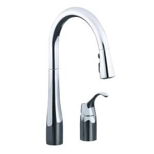 KOHLER Simplice Single Handle Pull Down Sprayer Kitchen Faucet in Polished Chrome K 647 CP