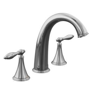 KOHLER Finial 8 in. 2 Handle Low Arc Bathroom Faucet Trim with Lever Handles in Polished Chrome (Valve not included) K T314 4M CP