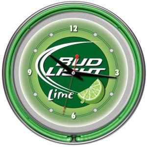 Trademark Global 14 in. Bud Light Lime Neon Wall Clock AB1400 BLLIME