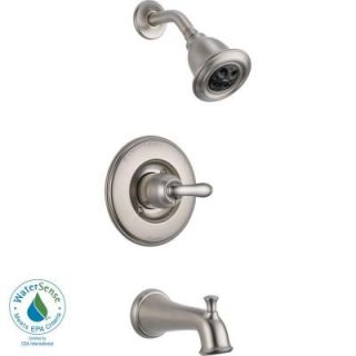 Delta Linden 1 Handle 1 Spray Tub and Shower Faucet in Stainless featuring H2Okinetic (Valve not included) T14494 SSH2O