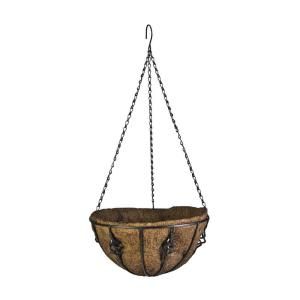 CobraCo Antoinette 14 in. Metal and Coconut Liner Hanging Basket HBANT14 B