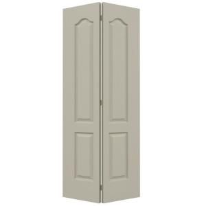 JELD WEN Woodgrain 2 Panel Eyebrow Top Painted Molded Interior Bifold Closet Door THDJW179100112