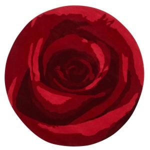 Home Decorators Collection Blossom Red 5 ft. 9 in. Round Area Rug DISCONTINUED 0259740110