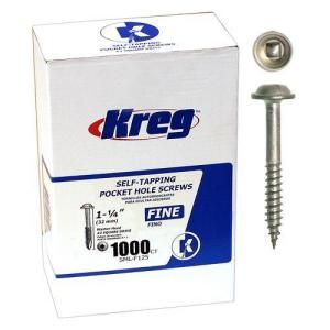Kreg 1 1/4 in. # 6 Fine Pocket Screws with Washer Head 1000 Count SML F125 1000
