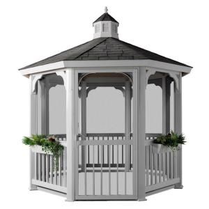 HomePlace Structures 12 ft. Octagon Vinyl Gazebo with Screens no Floor SV12WS