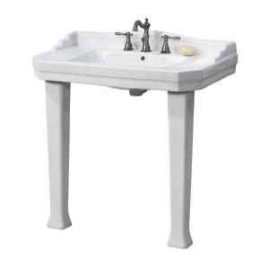 Foremost Series 1900 Console Lavatory and Pedestal Combo in White FL 1900 8W