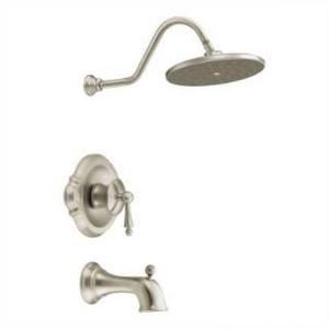MOEN Waterhill 1 Handle Tub and Shower Faucet Trim in Brushed Nickel (Valve not included) TS314BN