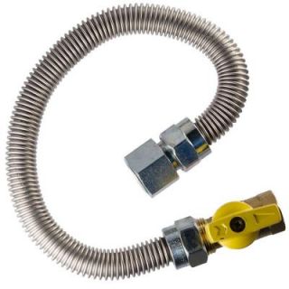 HOME FLEX 1/2 in. FIP x 1/2 in. FIP Gas Valve x 48 in. Stainless Steel Range Connector HFRC 5K 48