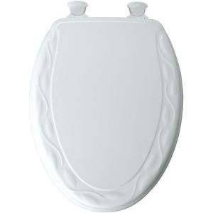 Mayfair Sculptured Ivy Elongated Closed Front Toilet Seat in White 134EC 000