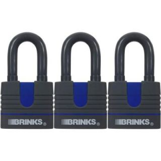 Brinks Home Security Weather Resistant Cut Defense Laminated Steel Lock (3 Pack) 472 40351