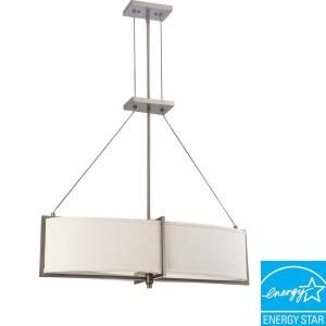 Glomar 4 Light Oval Pendant with Khaki Fabric Shade Finished in Hazel Bronze   (4) 13 W GU24 Lamps Included HD 4047