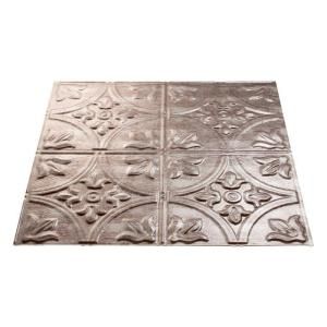 Fasade Traditional 2 2 ft. x 2 ft. Cross Hatch Silver Lay in Ceiling Tile L52 21