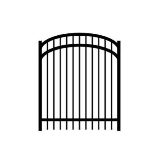 Jerith Jefferson 5 ft. x 5 ft. Single Walk Aluminum Black Arched Gate DISCONTINUED RS60B20260AG