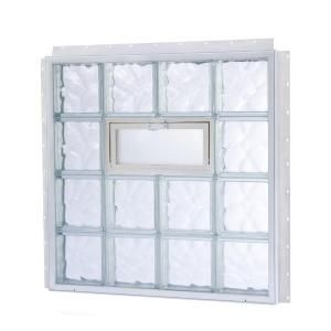 TAFCO WINDOWS NailUp2 18 1/8 in. x 35 3/8 in. x 3 1/4 in. Vented Wave Pattern Replacement Glass Block Window NU2 328V W