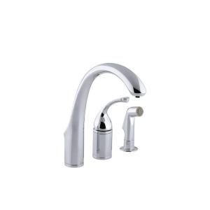 KOHLER Forte 1 Handle Side Sprayer Kitchen Faucet in Polished Chrome K R10434 N CP
