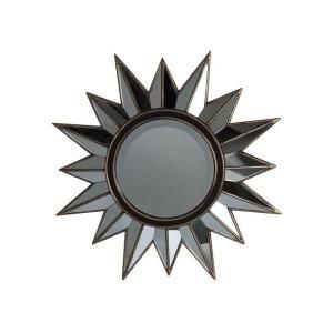 Home Decorators Collection 27.75 in. H x 27.75 in. W Sunburst Brown And Gold Framed Mirror 0978300820