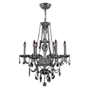 Worldwide Lighting Provence Collection 6 Light Chrome with Chrome Crystal Chandelier W83096C23 CH