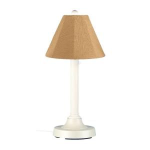 Patio Living Concepts San Juan 30 in. Outdoor White Table Lamp with Straw Linen Shade 26121