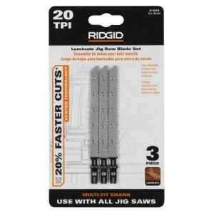 RIDGID 20 Teeth per inch Laminate Jig Saw Blade Set (3 Pack) AC14LB20
