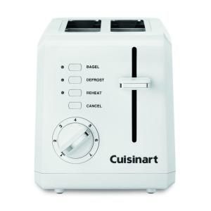 Cuisinart 2 Slice Compact Plastic Toaster in White CPT 122