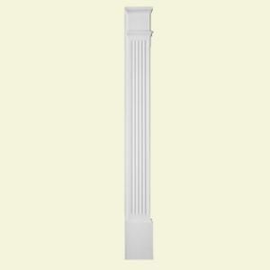 Fypon 90 in. x 9 in. x 1 5/16 in. Pilaster Fluted Economy Moulded Plinth Smooth PIL9X90E