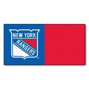 FANMATS New York Rangers 18 in. x 18 in. Carpet Tile (20 Tiles / Case) 10696