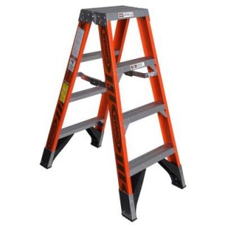 Werner 4 ft. Fiberglass Twin Step Ladder with 375 lb. Load Capacity Type IAA Duty Rating T7404