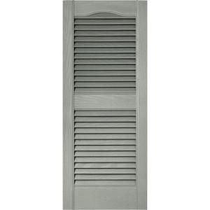 Builders Edge 15 in. x 36 in. Louvered Shutters Pair in #284 Sage 010140036284