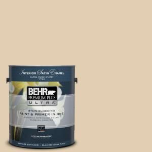 BEHR Premium Plus Ultra Home Decorators Collection 1 gal. #HDC AC 09 Concord Buff Satin Enamel Interior Paint 775401