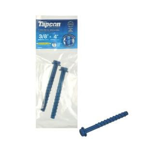 Tapcon 3/8 in. x 4 in. Hex Washer Head Large Diameter Concrete Anchor (2 Pack) 50404