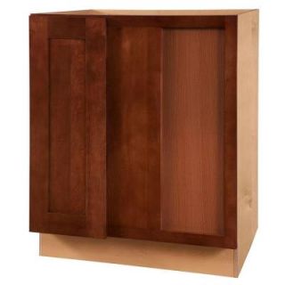 Home Decorators Collection 30x34.5x24 Assembled Base Blind Corner Right Cabinet with Full Height Door in Kingsbridge Cabernet BBCU39R KCB