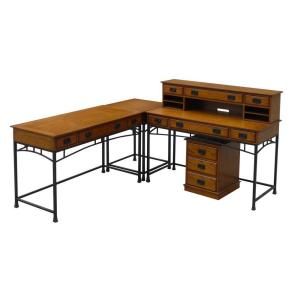 Home Styles Modern Craftsman Corner L Desk and Mobile File 5050 15271