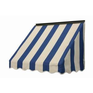NuImage Awnings 3 ft. 3700 Series Fabric Window Awning (23 in. H x 18 in. D) in Mediterranean/Canvas Block Stripe 37X5X42492103X