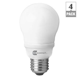 EcoSmart 60W Equivalent Soft White (2700K) A19 CFL Light Bulb (4 Pack) ES5A8142YOW