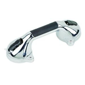 HealthSmart Suction Cup 12 in. Grab Bar With Bactix in Chrome 521 1561 1912
