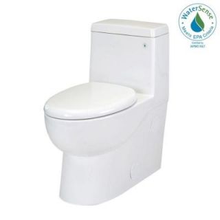 Foremost Matera Comfort Height 1 Piece 1.28 GPF Elongated Toilet in White with Seat TL 10PA HET EW