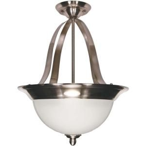 Glomar Palladium 3 Light Smoked Nickel Pendant with Satin Frosted Glass Shades HD 621