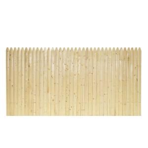 1 7/8 in. x 8 ft. x 4 ft. Spruce Moulded Stockade Natural Wood Fence Panel FMS4833436/U