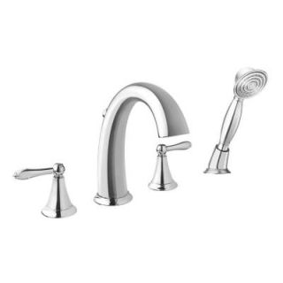 Fontaine Montbeliard 2 Handle Deck Mount Roman Tub Faucet with Hand Shower in Chrome BRN MBDRT CP