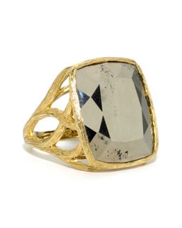 Tree of Life Pyrite Ring, Size 6