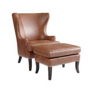 Sunpan Modern Royalton Bonded Leather Armchair and Ottoman 31049