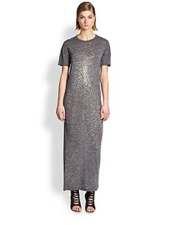 IRO Glittered Jersey Maxi Dress   Dark Grey