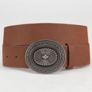 Western Oval Buckle Belt Brown In Sizes Medium, Large, Small For Women 23860440