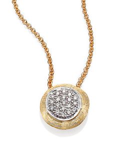 Marco Bicego Diamond, 18K Yellow & White Gold Delicati Pendant Necklace   Gold