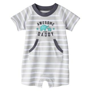 Just One YouMade by Carters Boys Short Sleeve Striped Romper   Gray/White 24 M