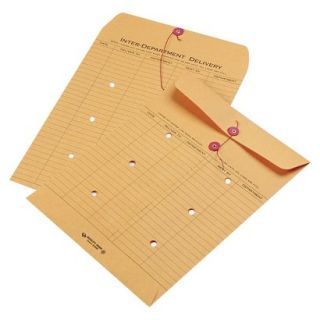 Quality Park Brown Recycled Kraft String & Button Interoffice Envelope   100