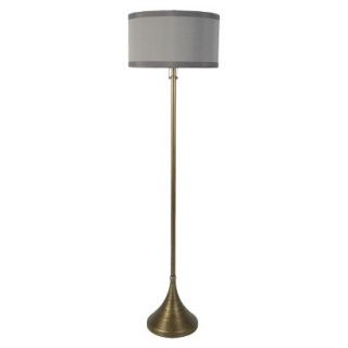Room 365 Double Socket Turned Floor Lamp   Gold (Includes CFL Bulb)