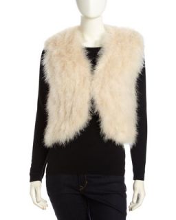 Marabou Feather Vest, Pearl