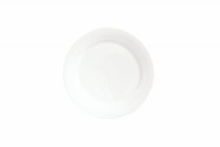 Syracuse China 9 in Plate w/ International Pattern & Shape, Ultra White Bone China